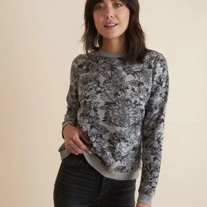 NWT Marine Layer Classic Sweatshirt in Grey Floral Print